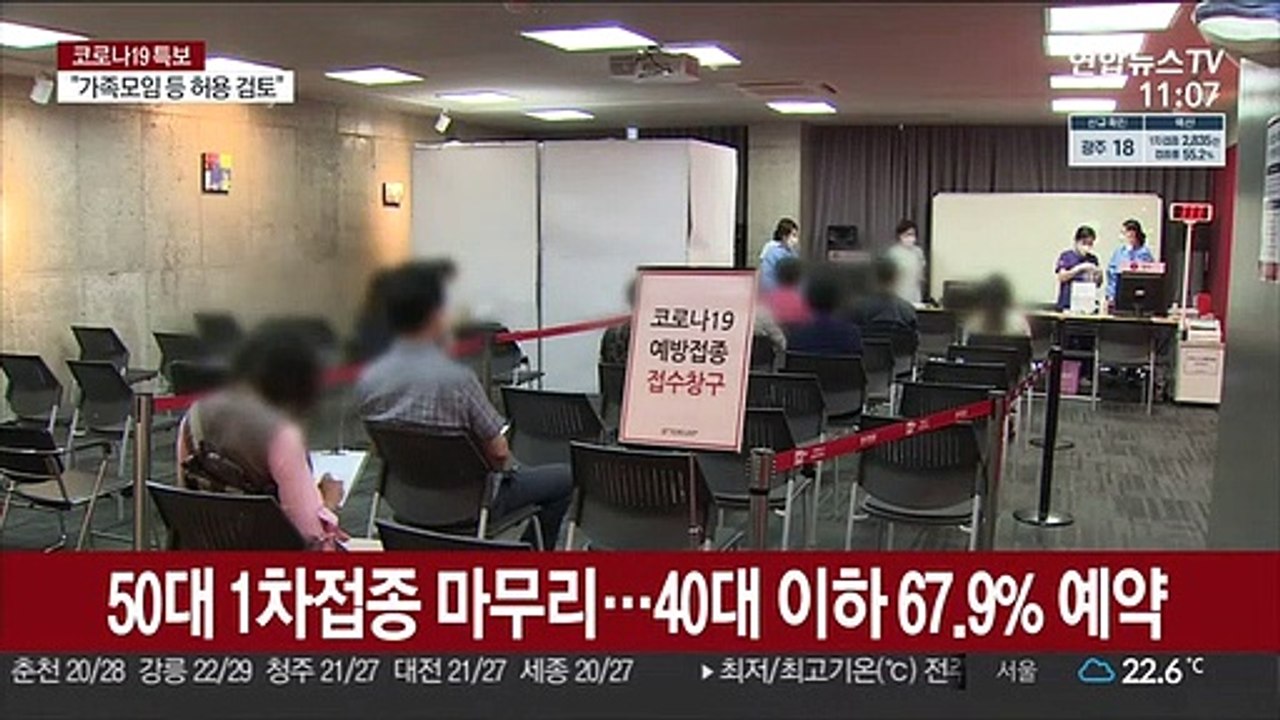 50대 1차접종 마무리…40대 이하 67.9% 예약