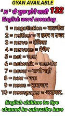 #gyan_available_short_VDO_132.  English vocabulary word // daily use English to Hindi  word meaning