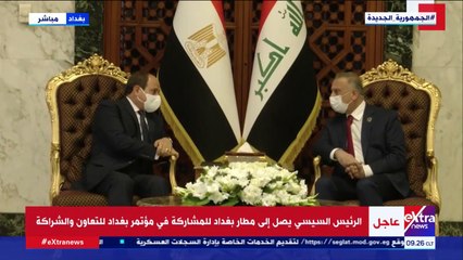 جلسة مباحثات بين الرئيس السيسى ورئيس الوزراء العراقى فى بغداد
