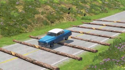 Cars vs 100 Fallen Trees – BeamNG.Drive