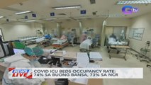 COVID ICU beds occupancy rate: 74% sa buong bansa, 73% sa NCR | News Live