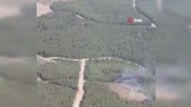 Son dakika haber: Foça'daki orman yangınına havadan müdahale helikopter kamerasında