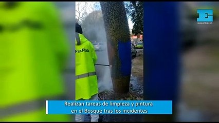 Limpian las pintadas en el Bosque tras los incidentes: participarán hinchas de ambos clubes
