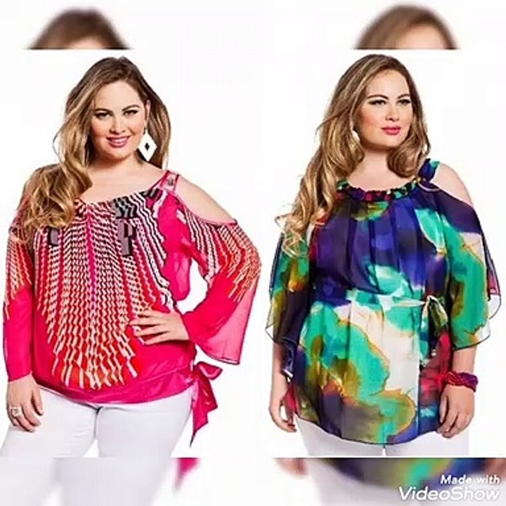 Plus size women Floral Printed blouses