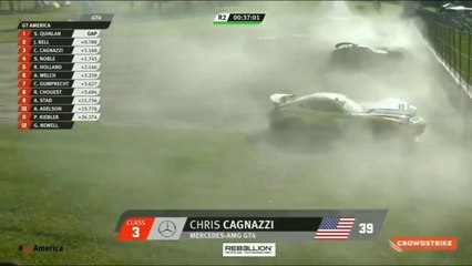 GT World America Road America Race 2 Oil Chaos Big Crash