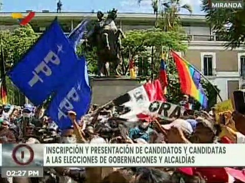 Héctor Rodríguez y candidatos a las alcaldías del Edo. Miranda inscribieron candidaturas ante el CNE