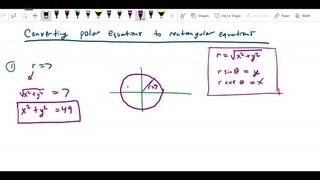 Polar coordinates - Converting polar into rectangular, with equivalency chart