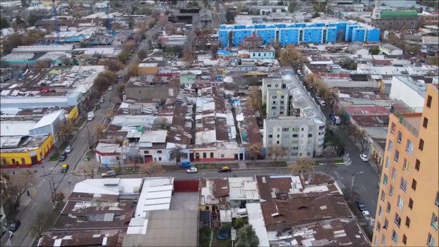 Farewell to the houses at Atacama street in Santiago, Chile