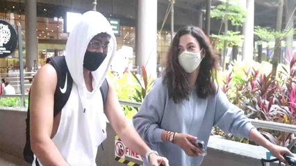 Gauhar Khan and Zaid Darbar Spotted at Mumbai Airport | FilmiBeat