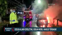 Dua Mobil Damkar Dikerahkan Padamkan Mobil Terbakar di Jalan Kalimas Kota Blitar