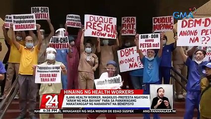 Ilang health worker, nagkilos-protesta ngayong "Araw ng mga Bayani" para sa panawagang makatanggap ng nararapat na benepisyo | 24 Oras