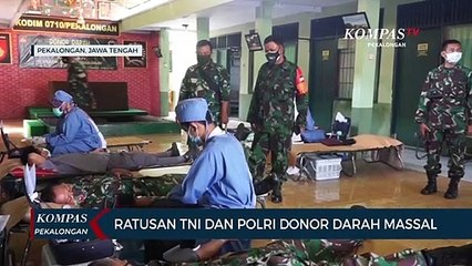 Ratusan TNI dan Polri Ikuti Donor Darah Massal