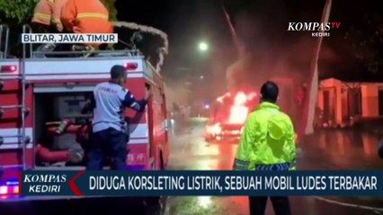 Diduga Mengalami Korsleting Listrik Sebuah Mobil Ludes Terbakar