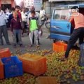 Angry Farmers Throws Tomato On Road At Nashik