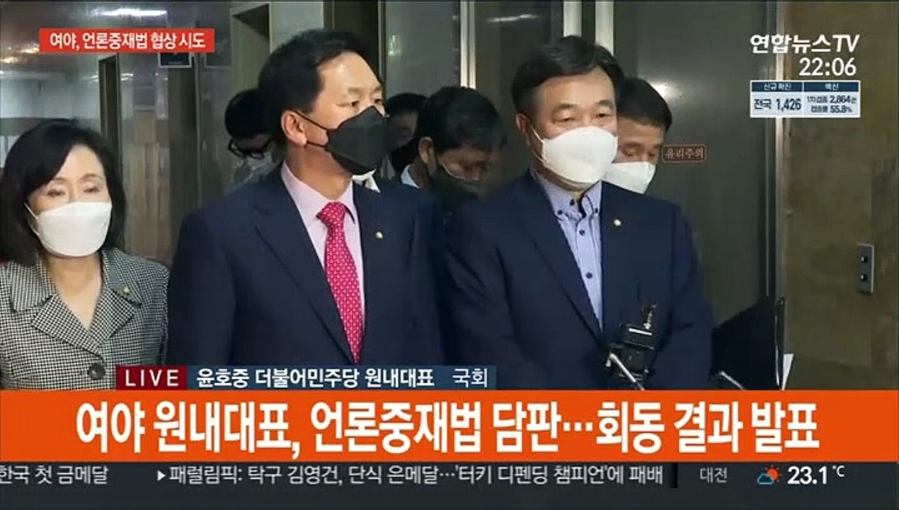 [현장연결] 여야 '언론중재법 상정' 협의 결렬…내일 재협상