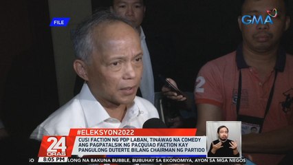 Cusi faction ng PDP-Laban, tinawag na comedy ang pagpapatalsik ng Pacquiao faction kay Pangulong Duterte bilang Chairman ng partido | 24 Oras