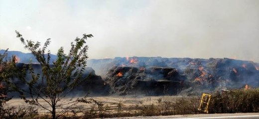 30 bin ton mısır silajı balyasının bulunduğu depoda yangın çıktı