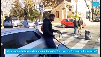 Piquete de trabajadores de mantenimiento de Educación por, recorte de horas extras