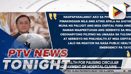 Sen. Go thanks PhilHealth for pausing Circular Order suspending payment of hospital claims