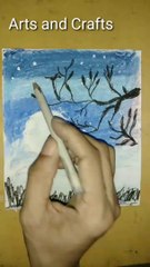 How to draw easy Bird scenery by pastel colour