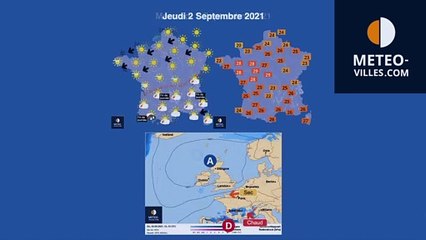 previsions meteo de lundi 30 aout 2021