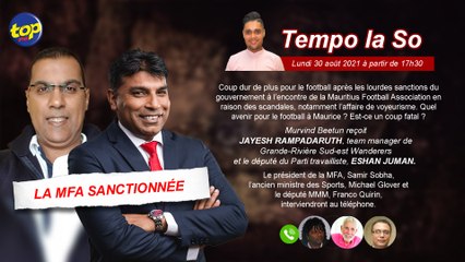 Tempo la So : La MFA sanctionnée Murvind Beetun reçoit Jayesh Rampadaruth et Eshan Juman.