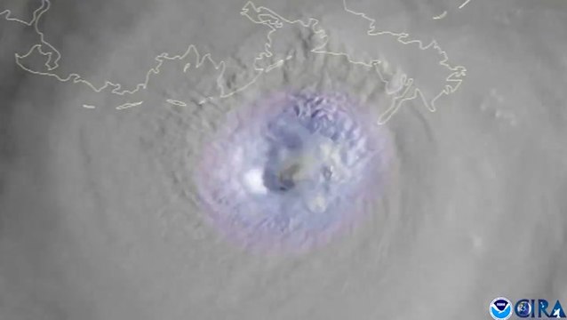 Lightning captured near Ida's eye before landfall