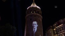 Galata Kulesi'nde 30 Ağustos Zafer Bayramı'na özel ışık gösterisi yapıldı