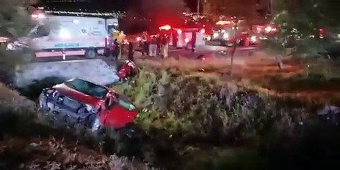 Sale y cae a canal en el Fray Junípero Serra_360P