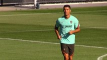 Cristiano, protagonista del entrenamiento de Portugal tras fichar por el United