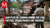 Hotel en Puerto Vallarta colapsa tras paso de huracán 'Nora'