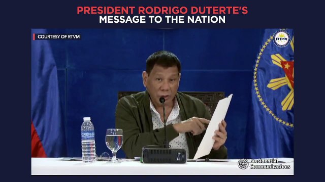 President Duterte's recorded message to the nation | Tuesday, August 31