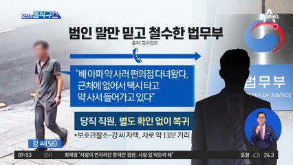 [핫플]“배 아파 약 사러” 범인 말만 믿고 철수한 법무부