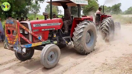 MF 385 4X4 vs MF 385 2 wheel zabardast towchain Muqabla - Tractors Tug of War