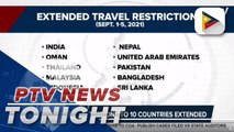Travel restrictions to 10 countries extended