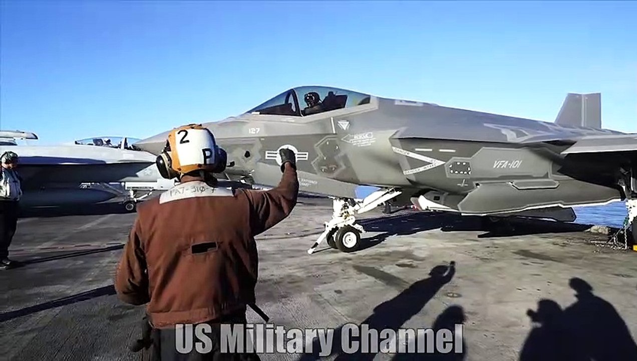 US Navy • F-35C Lightning II Flight Operations • USS Aircraft Carrier