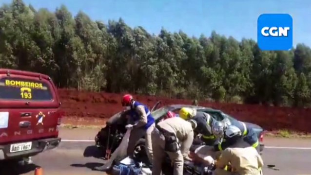 Grave acidente é registrado na rodovia BR-163, no Contorno Oeste em Cascavel