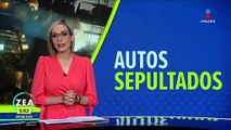 Deslaves en Hidalgo sepultan a cuatro automóviles