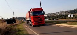 MERCEDES BENZ ACTROS 2651 6X4 VERMELHO RODOTREM GUERRA GRANELEIRO 9 EIXOS 19,80 METROS