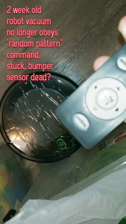 Product Review: Kalowrik 2 week old robot vacuum no longer obeys "random pattern" command, stuck, bumper sensor dead?