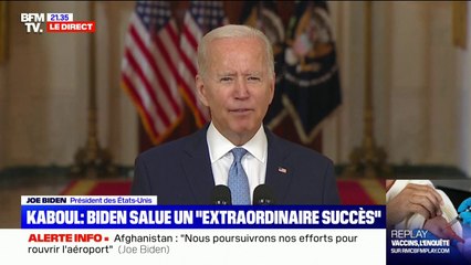Joe Biden sur l'Afghanistan: "Nous poursuivrons nos efforts pour rouvrir l'aéroport"