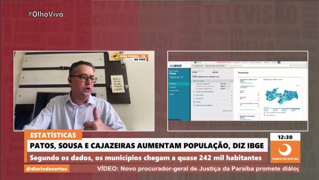 Patos, Sousa e Cajazeiras aumentam população e chegam a quase 242 mil habitantes, diz IBGE