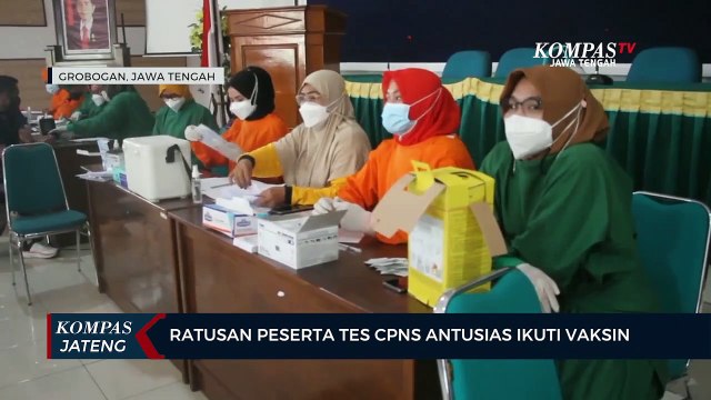 Ratusan Peserta Tes CPNS Antusias Ikuti Vaksin