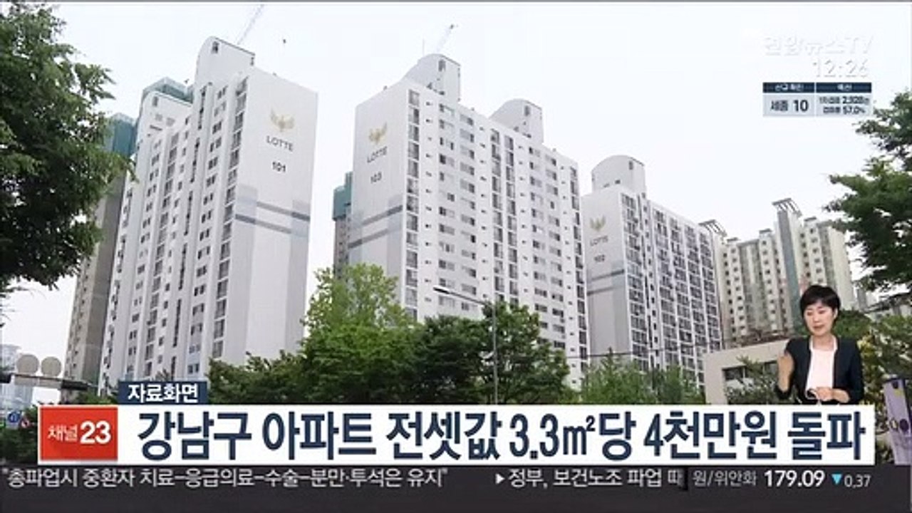 강남구 아파트 전셋값 3.3㎡당 4천만원 돌파