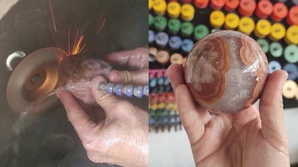 'The SATISFYING Process of Creating an Agate Sphere or Stone Ball'