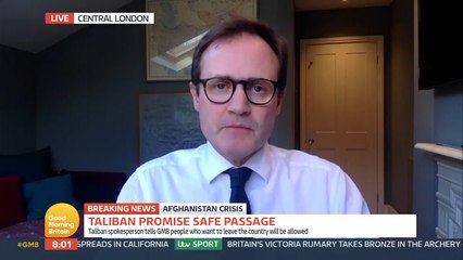 Good Morning Britain - 'I'm afraid your viewers and you have just been lied to' - Foreign affairs committee chairman Tom Tugendhat says the Taliban spokesman 'lied' and the situation on the ground is much worse