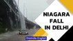 Delhi bridge over flows with water, user call it Niagara Fall | Oneindia News