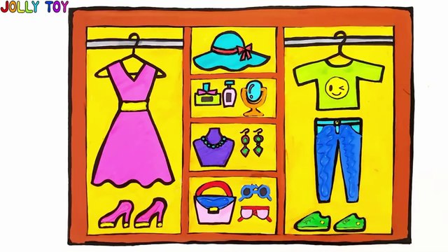 Glitter Fashion Closet coloring and drawing for Kids - Jolly Toy Art