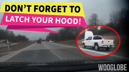 'CLOSE CALL - Car Hood Flies Open While Driving | Hood Latch Fail'