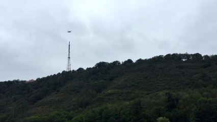 Remplacement de l'antenne Rtbf des 7 Meuses à Profondeville